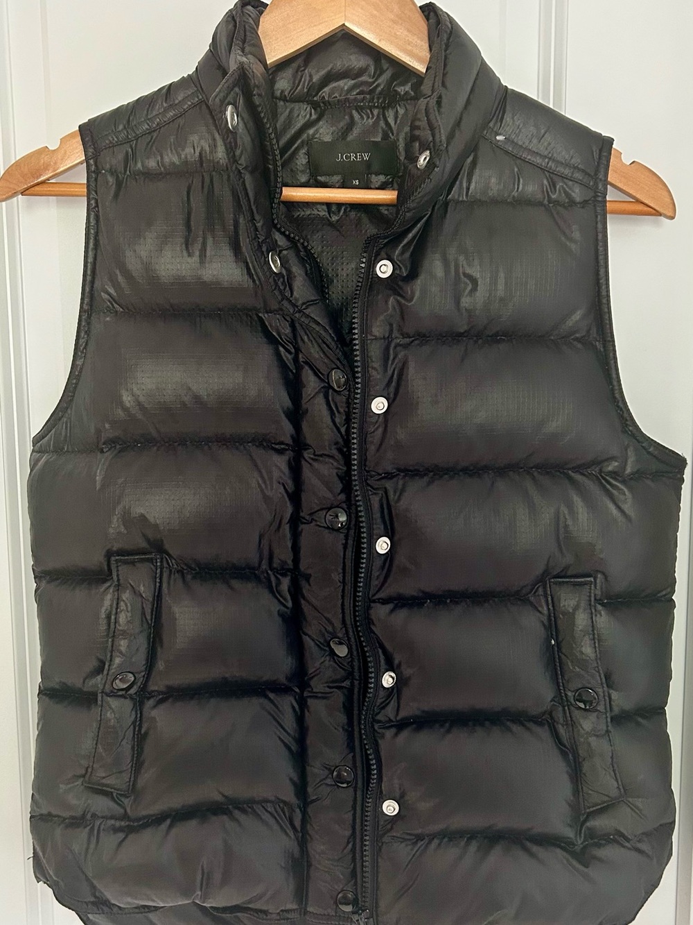 J. Crew Black Quilted Down Puffer Vest